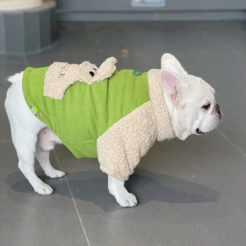 

Bulldog Medium-sized Dog Coat Dog Small Clothes And Winter Warm Items Cotton Schnauzer Coat Pet Thickened Pet Jacket French
