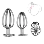 Анальная пробка в форме сердца, расширитель, ажурная Анальная пробка из нержавеющей стали, массажер простаты, стимулятор Bdsm Tapon, анальная розетка