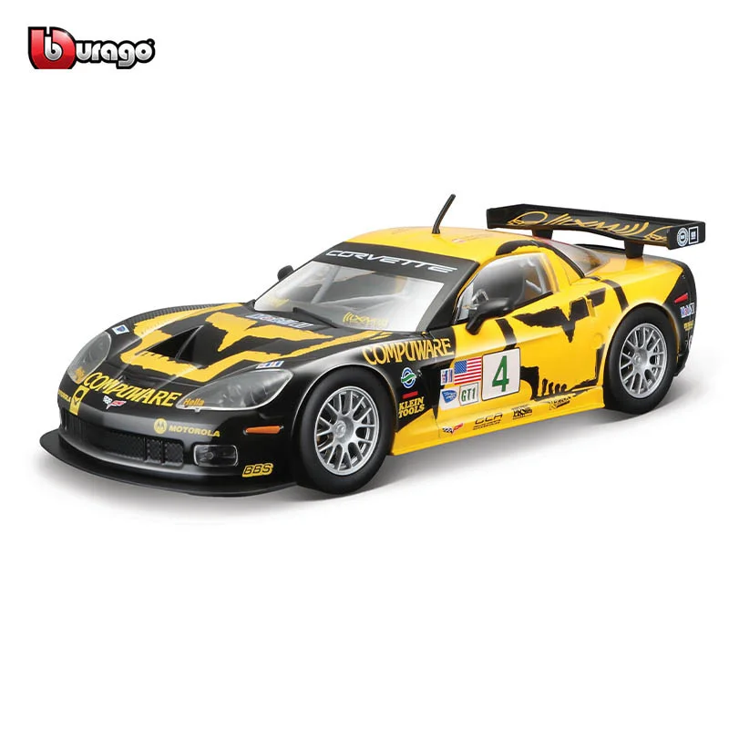 

Bburago 1:24 Scale Chevrolet Corvette C6R alloy racing car Alloy Luxury Vehicle Diecast Pull Back Cars Model Toy Collection Gift