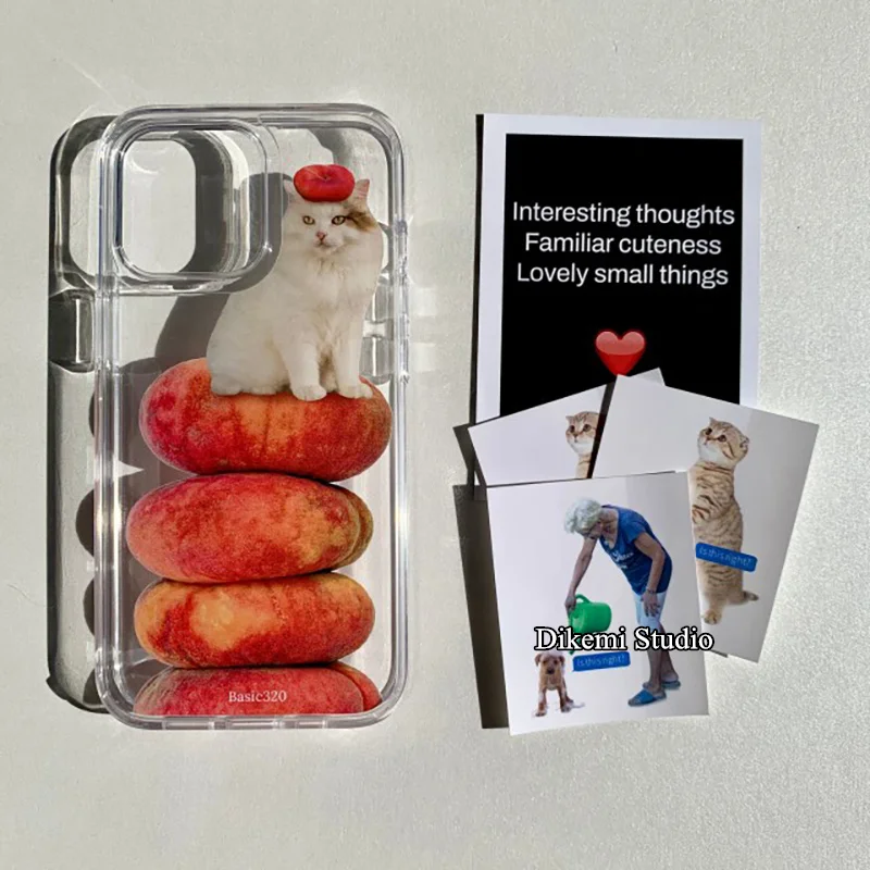 

Korean Ins Donutpeach Cute Cat Case for Iphone13/12promax/11/13pro Mobile Phone Case Soft Cover