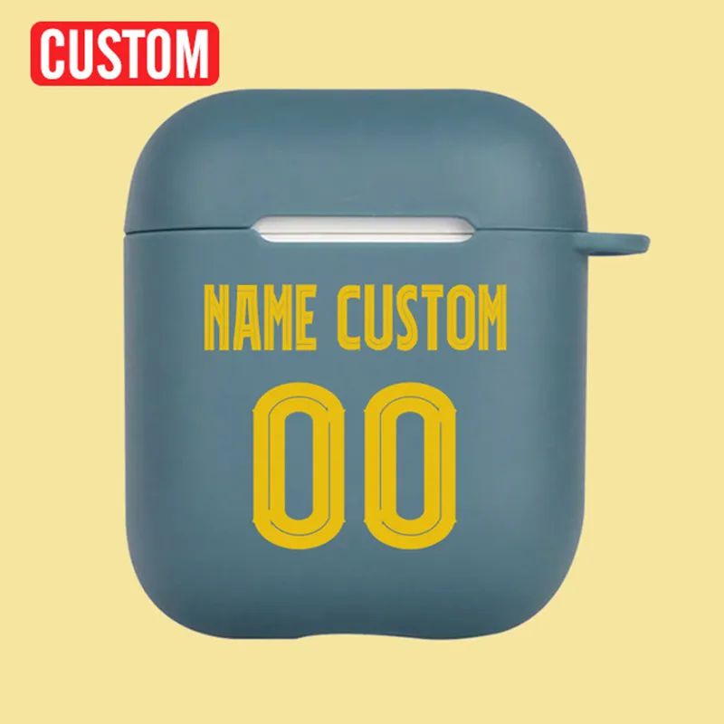 

Football Soccer Number Name Jersey Custom Case for Apple Airpods 1 2 3 Soft Silicone Cover Personalized Case for Airpods Pro