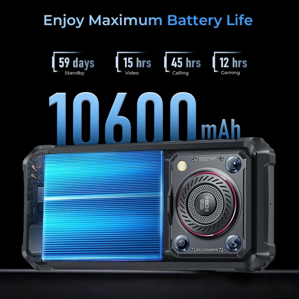 Прочный телефон Oukitel WP36 Pro 6 52 дюйма ГБ ОЗУ + 256 ПЗУ 10600 мАч мобильные телефоны Android 13