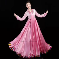 2022 retro woman korean traditional hanbok dress elegant princess party wedding dress ancient minority folk dance stage costume