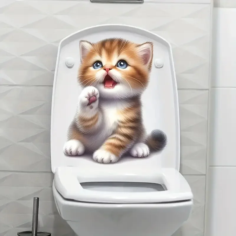 

Наклейки для унитаза с котенком ПВХ