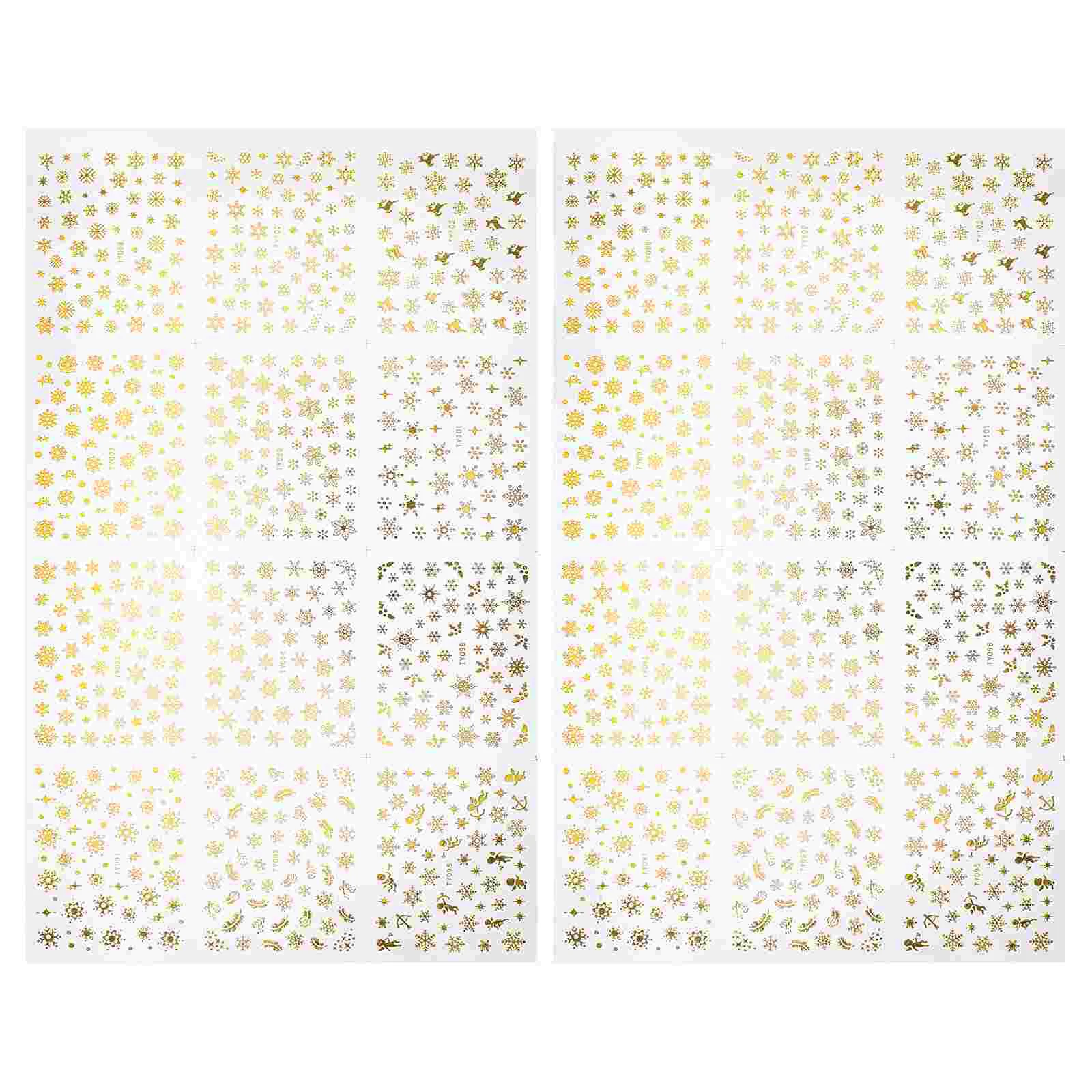 

2 Sheet 3D Christmas Nail Decal Self-Adhesive Sticker Sequins Manicure DIY Decor
