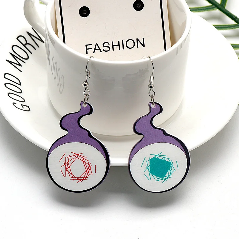 Japanese Anime Hanako-Kun Toilet Cover Romantic Card Design Acrylic Pendant Earrings fashionable jewelry for women, accessories