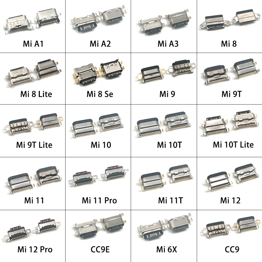 

5Pcs，Original USB Jack Charging Socket Charger Port Plug Dock Connector For Xiaomi Mi 12 11T 11 10 9T 9 8 Lite Se A3 A2 A1