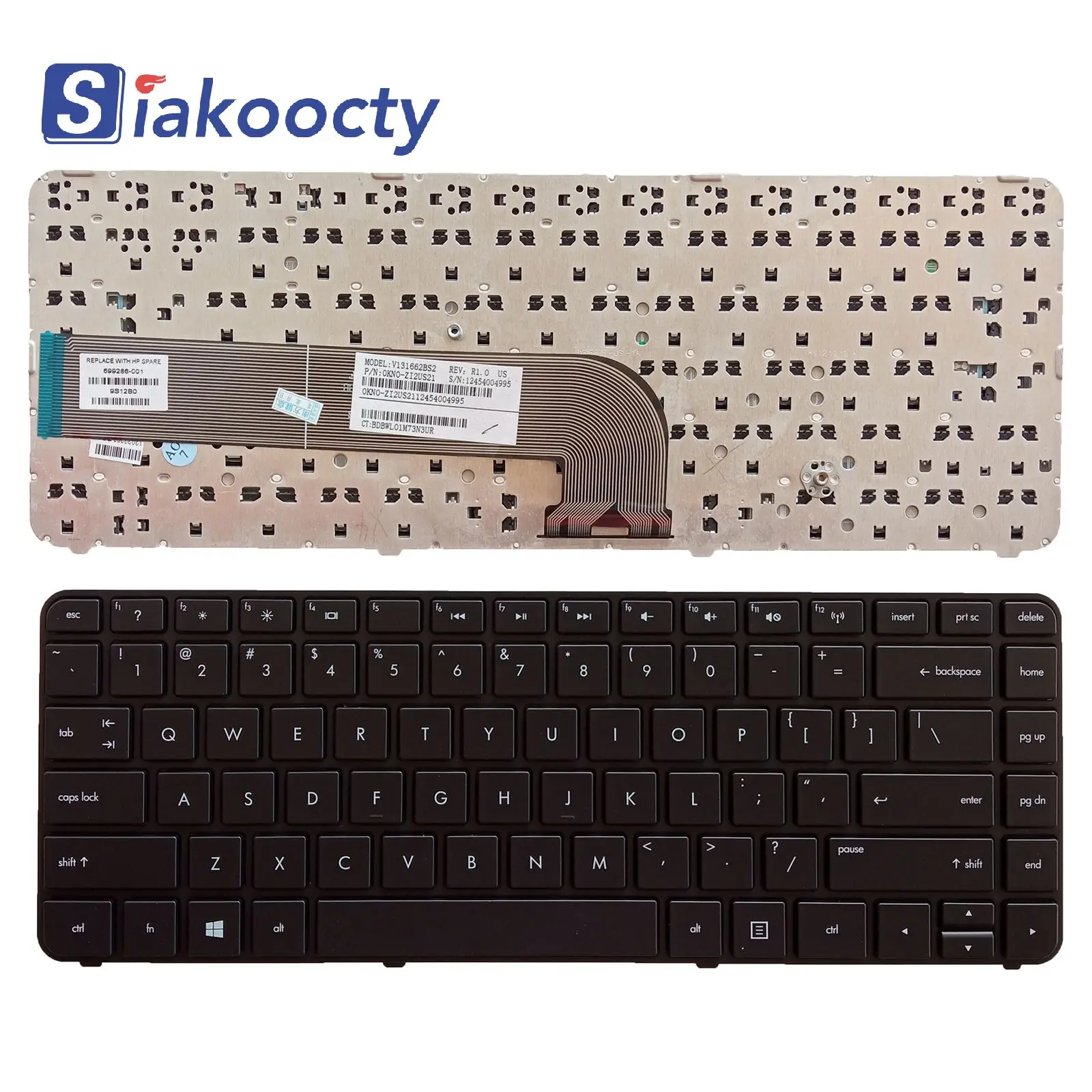 

New For HP Pavilion ENVY DV4-5000 DV4-5100 DV4-5200 US Keyboard black frame