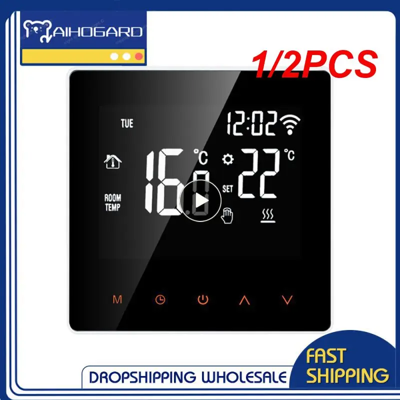 

Умный термостат Tuya Wi-Fi 1/2 шт., регулятор температуры для электрического подогрева пола, водяного/газового котла, голосовая работа для дома