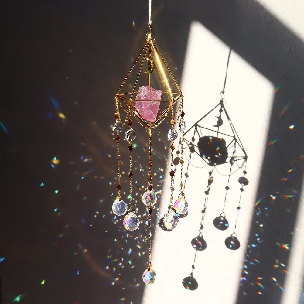 

Crystal Round Ball Windchime Ornaments Shiny Star Pendant Hanging Drop Window Craft Christmas Tree Outdoor Garden Car Home Bedro
