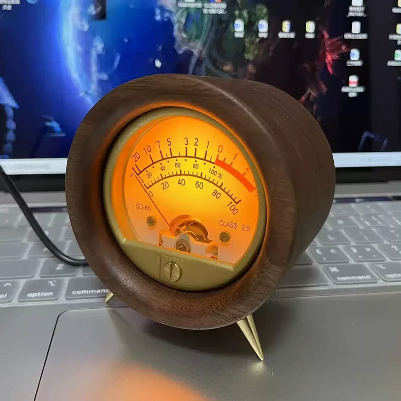 

12v 1A Black Walnut Pickup Sound Control VU Level Meter Audio Meter Pendant Decompressor Anxiety Relief Ventilator