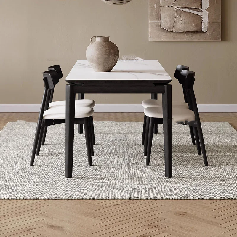 

Скандинавский обеденный стол, современный роскошный мраморный Прямоугольный Обеденный Стол, водонепроницаемый белый обеденный стол, кухонная мебель