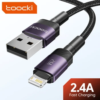 Toocki USB 고속 충전 케이블, 아이폰 14, 13, 12, 11, 프로, X, SE, 아이패드용, USB 충전기 케이블, 아이폰 데이터 코드 0.5 1, 2, 3m, 2.4A