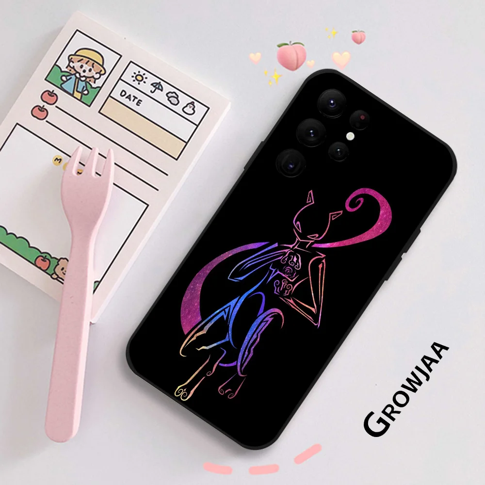 Mewtwo Silhouette Art Phone Case for Samsung Galaxy S24 Ultra S22 S23 S21 S20 5G Protective Silicone TPU Funda