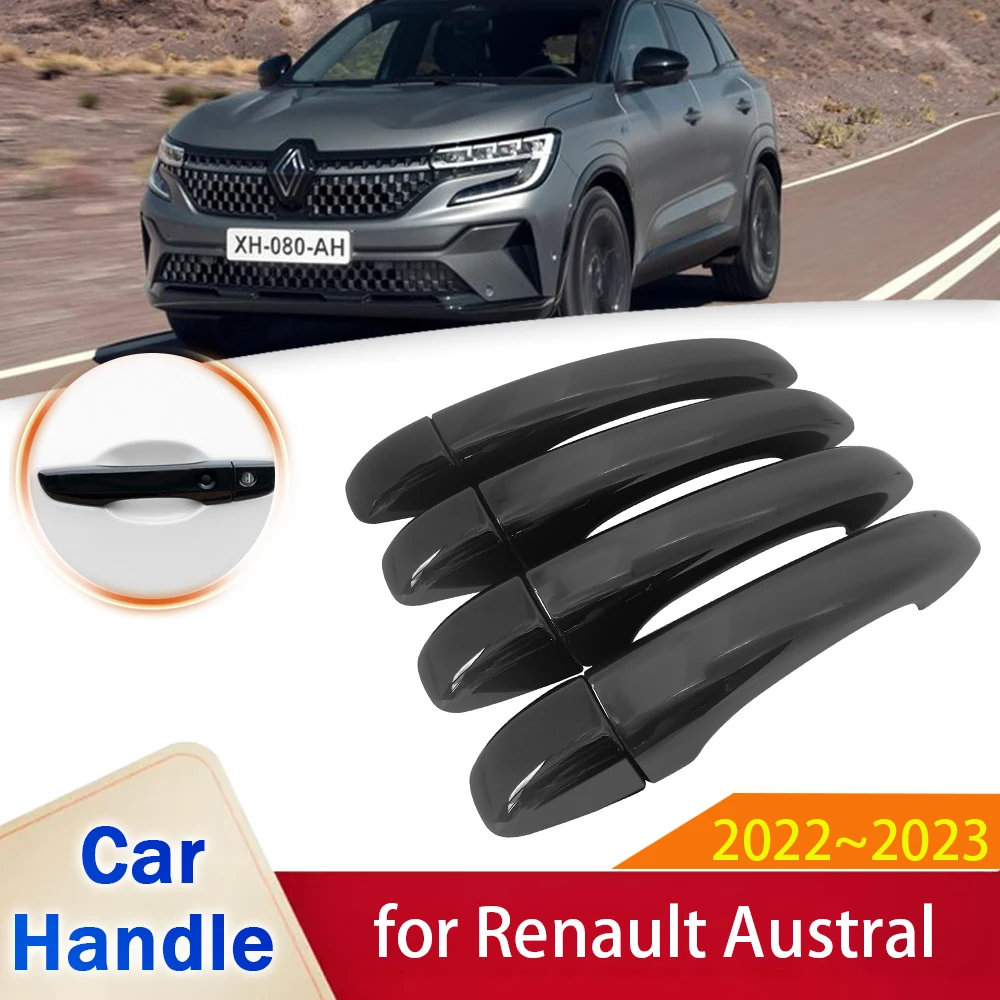 

8 шт./компл. подходит для Renault Austral 2022 2023 глянцевая черная крышка дверной ручки аксессуары для стайлинга экстерьера автомобиля креативные наклейки отделка