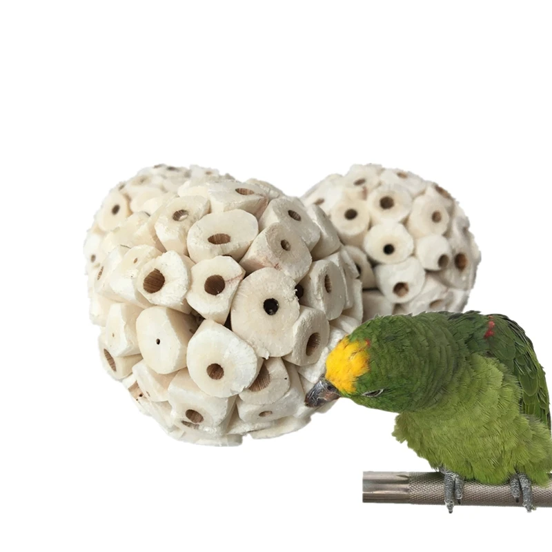 

XX9B 3 Count Hamster Chew Toy Sola Foraging Balls 2.36in Diameter Sola Plant Ball Soft Shreddable Bird Toys for Conure Peony