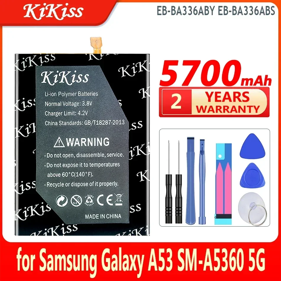 Аккумулятор KiKiss для Samsung Galaxy A53 SM-A5360 A5360 A33 5G EB-BA336ABY EB-BA336ABS Аккумуляторы