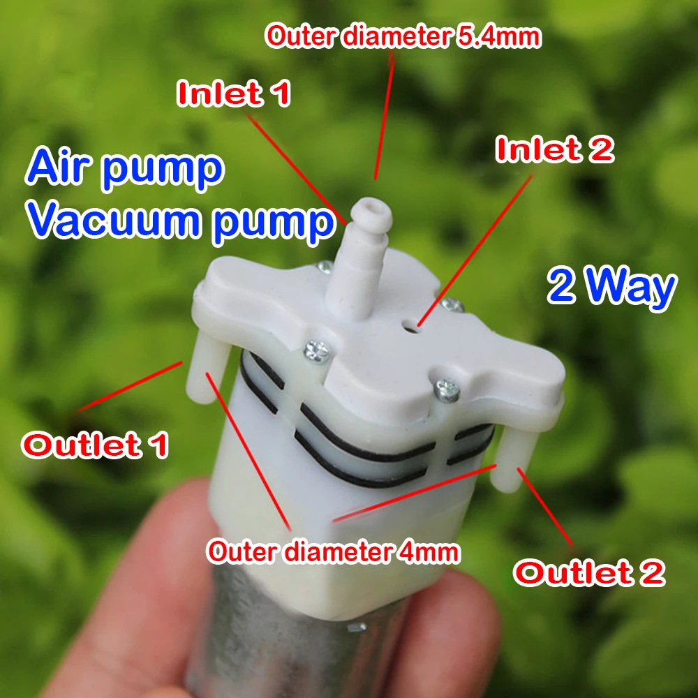 

Used Small Air Pump DC 3V-5V 4V 0.5A Vacuum Pump Dual-way 2 Way Double Inlet Outlet Electirc Air Gas Pump Aquarium Fish Tank