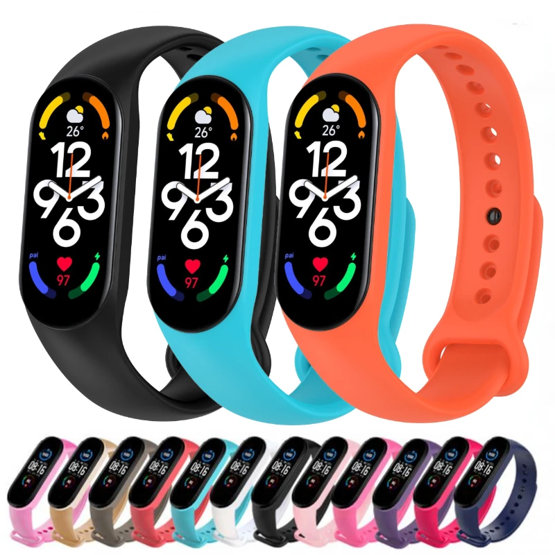 

Silicone Strap for Xiaomi Mi Band 7 6 Soft Sports bracelet wristband Miband Band 5 Belt 4 wriststrap For Xiaomi Correa 7 6 5 4