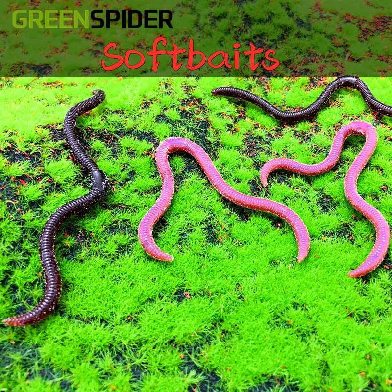 8pcs Lifelike 4 colors Earthworm bait Worms Artificial Fishing Lure 13cm Soft Baits Silicone Shrimp Flavor Additive baits Tackle