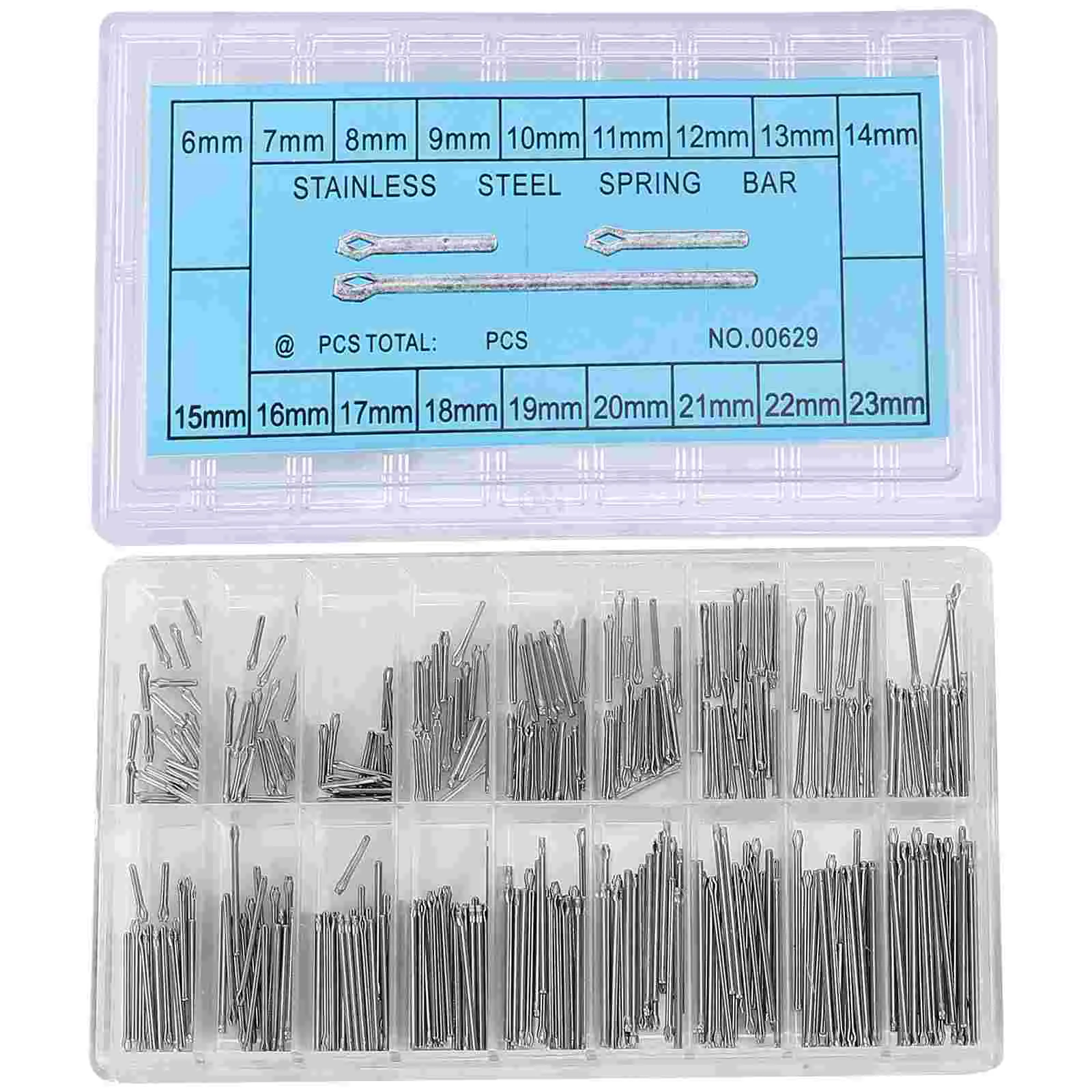 

Hemobllo 360pcs Stainless Steel Spring Bar Tools Watch Band Link Cotter Spring Bars Tools in 18 Different Sizes - 6mm-23mm