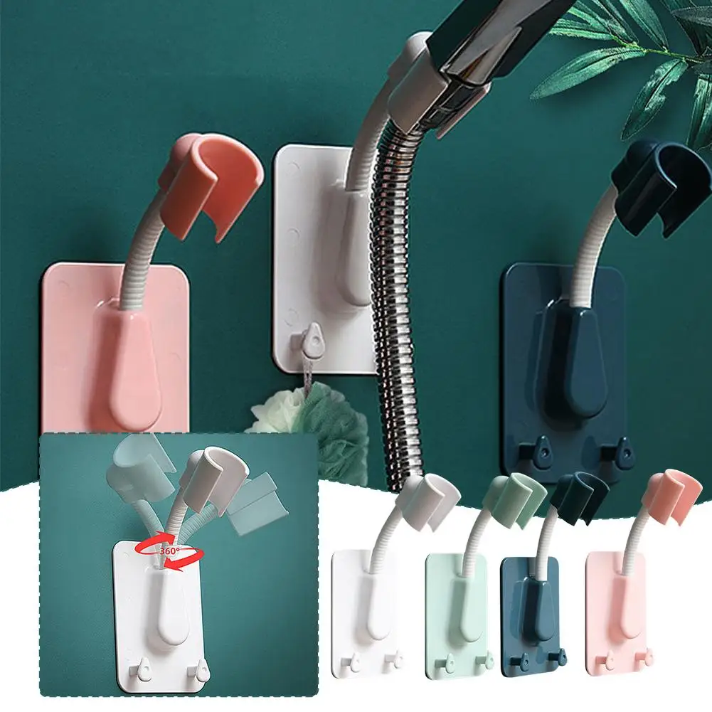 Регулируемый держатель для душевой лейки с 2 крючками и поворотным кронштейном Mo