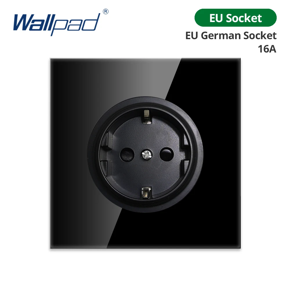 

Wallpad, настенный светильник ель света с кнопкой, синий, светодиодный, черный, панель из закаленного стекла для дома гнездо индикатора 16A