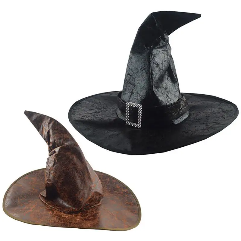 

Leather Witch Wizard Hats Fashion Party Halloween Party Props Cosplay Costume Accessories for Children Adult Witches Hat