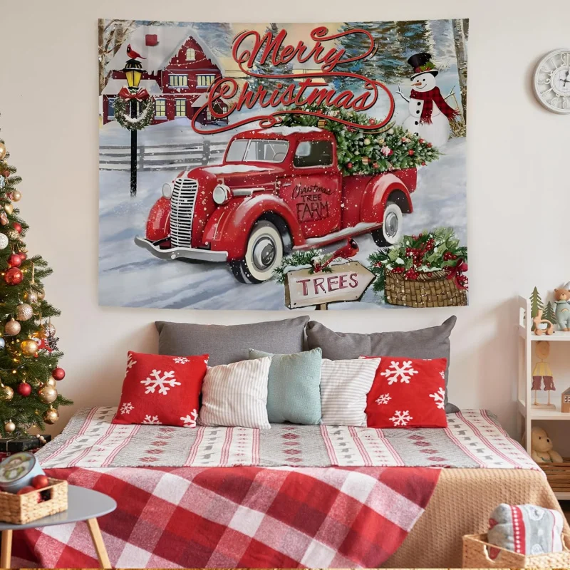 Рождественский гобеленРождественское treevintage украшение для дома спальни