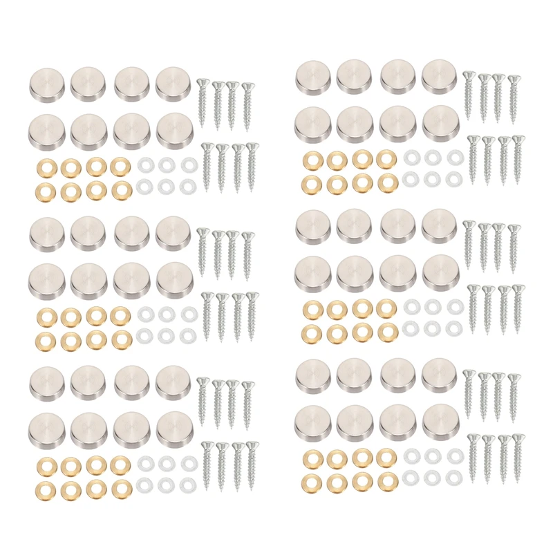 

16 мм зеркальные гвозди из нержавеющей стали, винтовая крышка (48 шт.)
