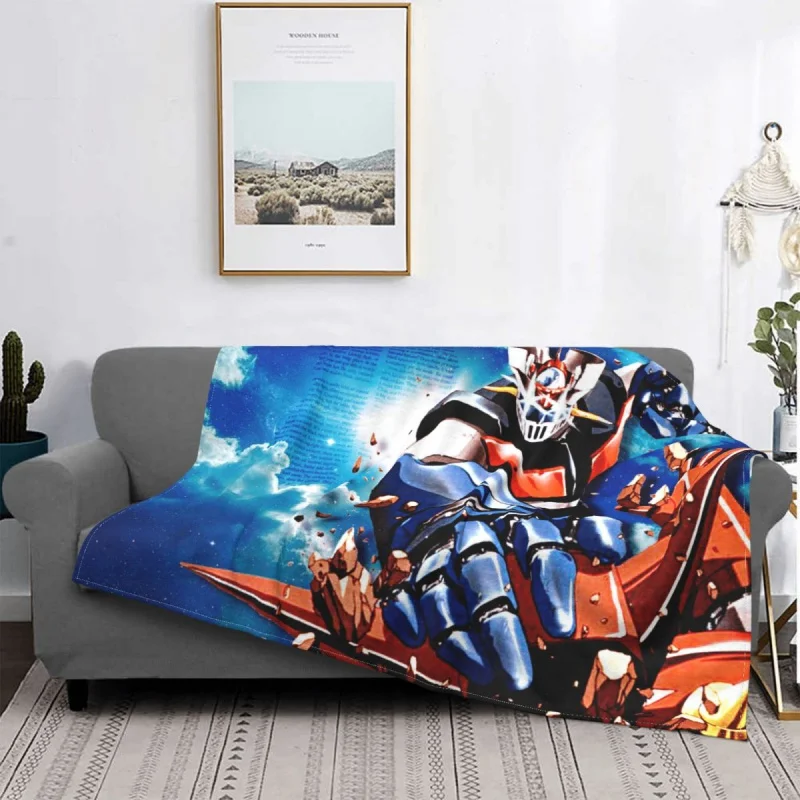 

Mazinger Z Anime Grendizer Blanket Cover Ufo Robot 3D Print kids Flannel Throw Blankets Home Couch Printed Lightweight Bedspread