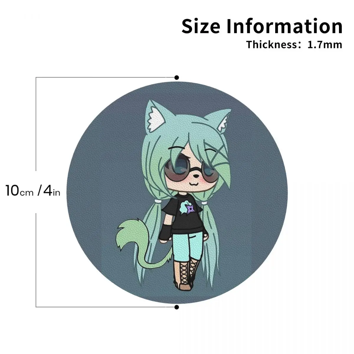 Gacha Life Series - Chloe The Tomboy Coasters Kitchen Placemats Insulation Cup Coffee Mats For Decor Tableware Pads Set of 4