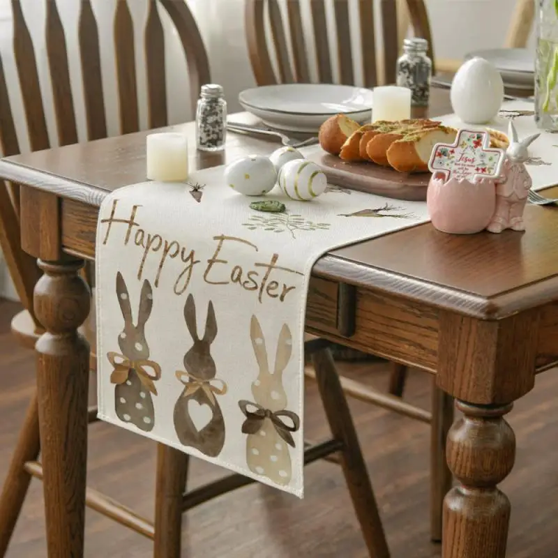 

Bunny Table Mats Easter Rabbit Runner Pads Place Set Home Dining Indoor Seasonal Spring Holiday Farmhouse Table Decoration