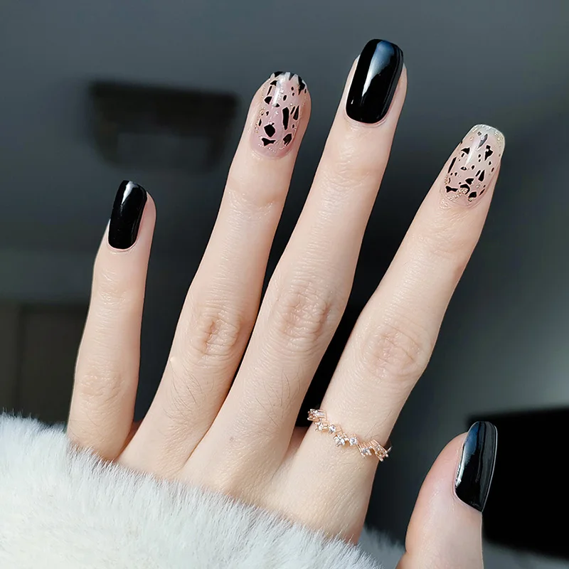 

Soft nail sticker, pink translucent black nail sticker patch, waterproof and long-lasting wear nail sticker