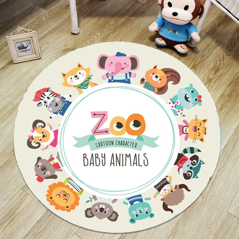 

Children's Carpet Creative Cartoon Cute Carpet Round Rug Home Bedroom Floor Mats Living Room Coffee Table Mats Circle Rug