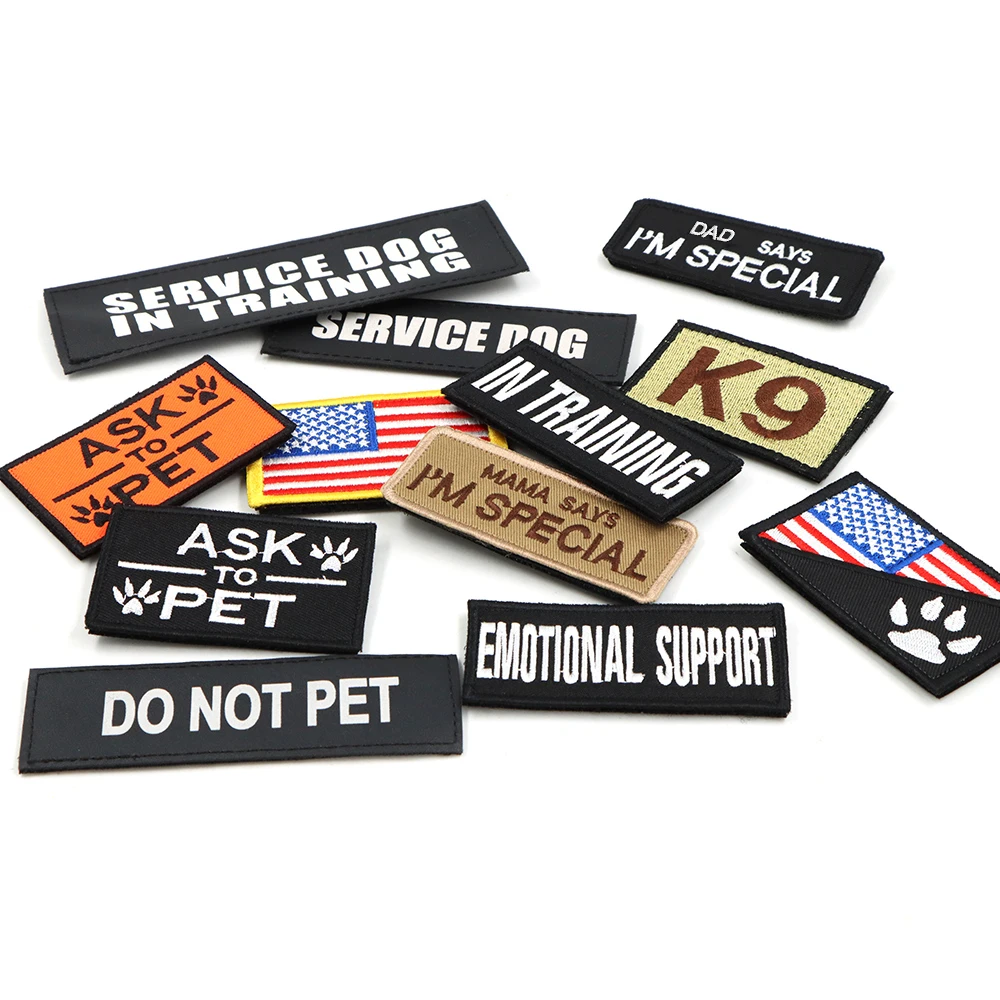K9 Tactical Patch Bundle For Dog Vest Harness Collar Personalized Patches Tags Sticker Label Custom Name ID Sticker