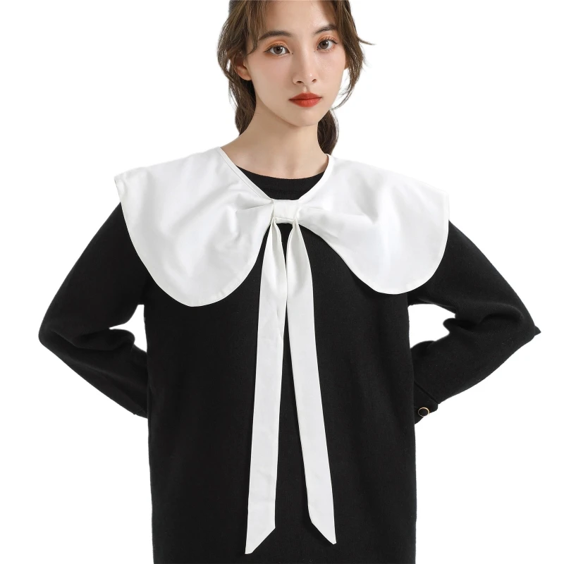 

28TF False Collar Shoulder Sweater Collar Detachable Collar Venise Lace Up Shawl