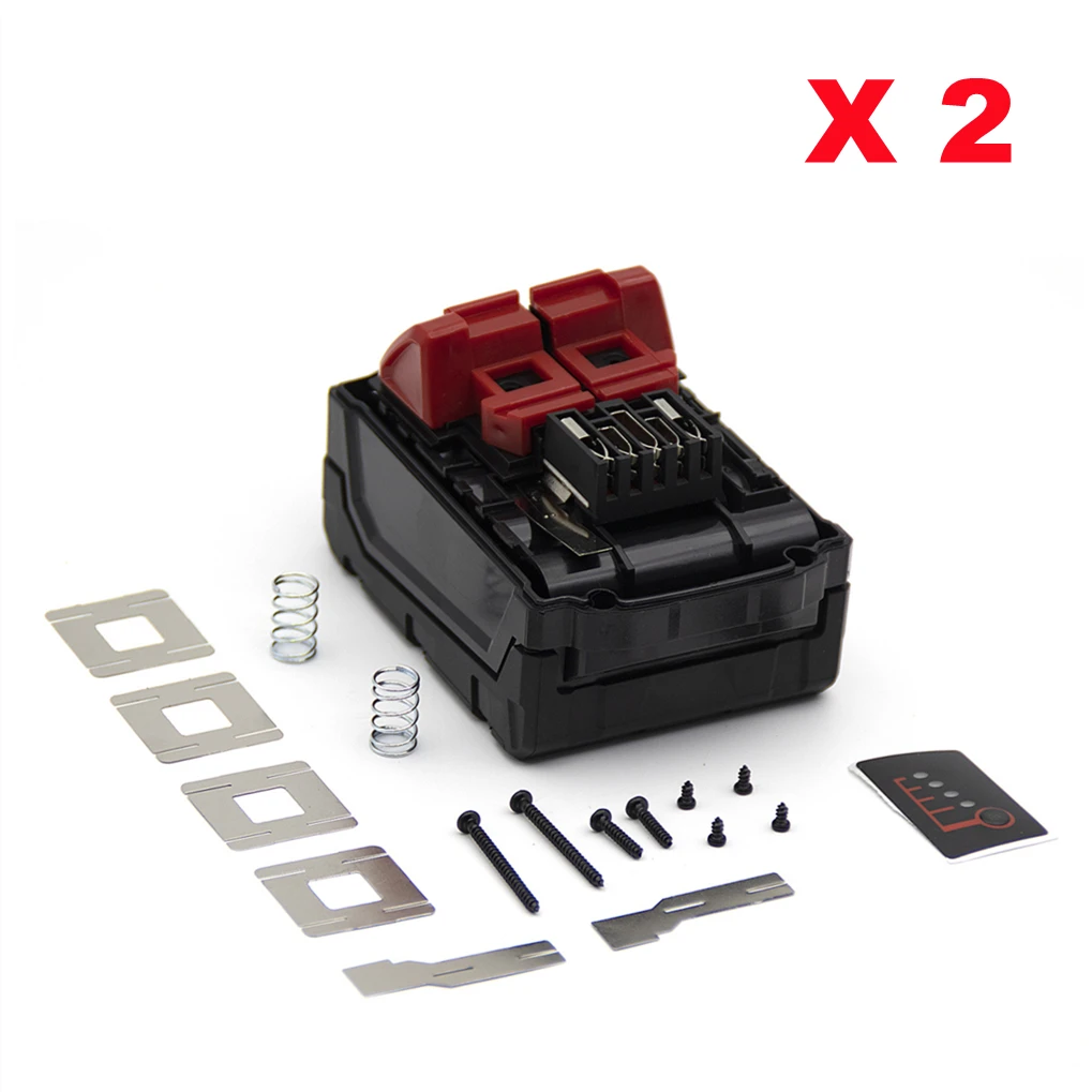 

2 Sets 18V Battery Case with BMS for Milwaukee M18 REDLITHIUM XC5.0 Battery 48-11-1850 for 18V Cordless Power Tools Drills