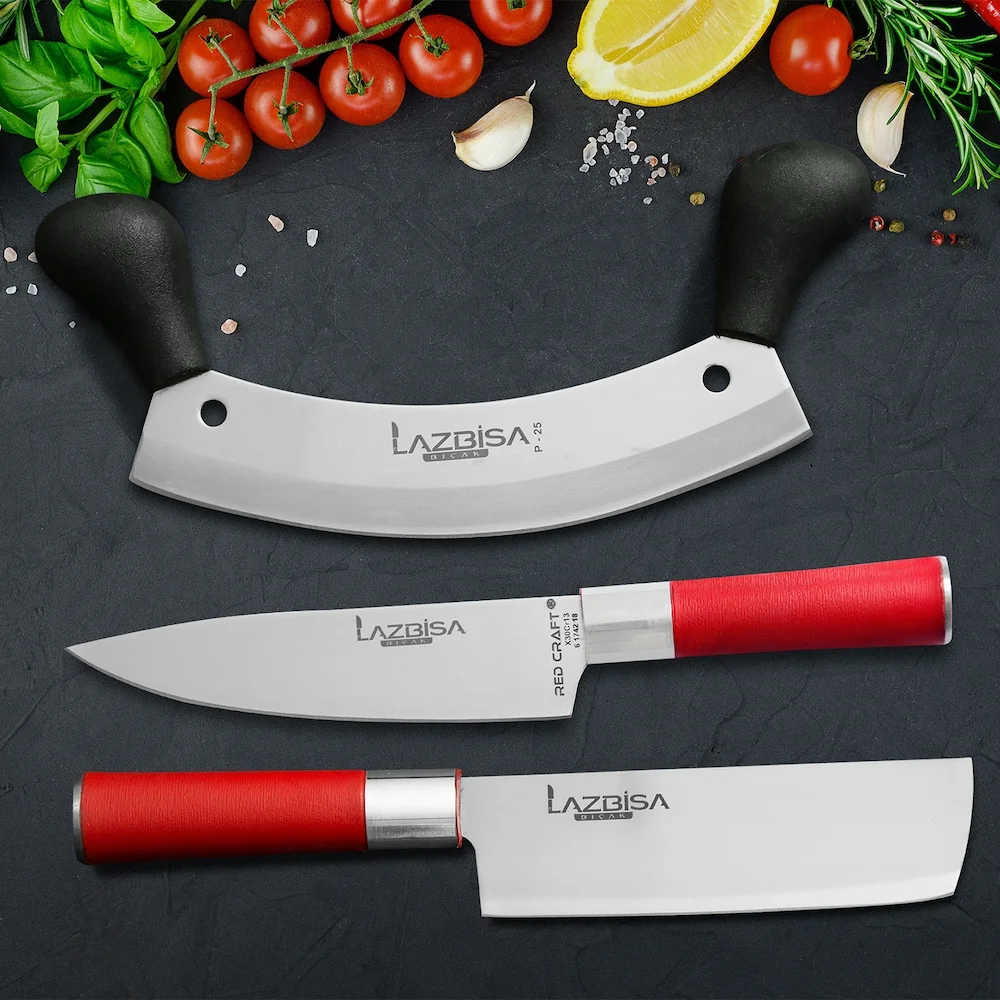 

Набор кухонных ножей, мясорубка, овощи, пицца