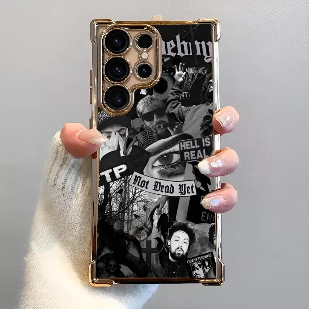 Singer S-$uicideBoy$ RASTAR Чехол для телефона с блестками против падения Samsung S25 S24 Ultra 23 Fe 22 Plus