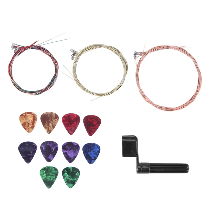 

Guitar Strings Replacement Steel String With Guitar Peg Puller Bridge Pin Remover And Guitar Picks For Acoustic Guitar