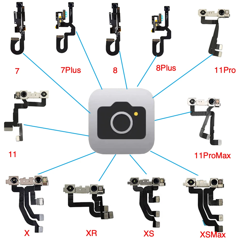 Передняя камера для iPhone 7 8 Plus X XR XS 11 12 Mini Pro Max замена модуля лицевой камеры