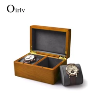 oirlv 2 grids magnetic buckle wooden watch organizer box with microfiber pillow jewelry display case for men and women