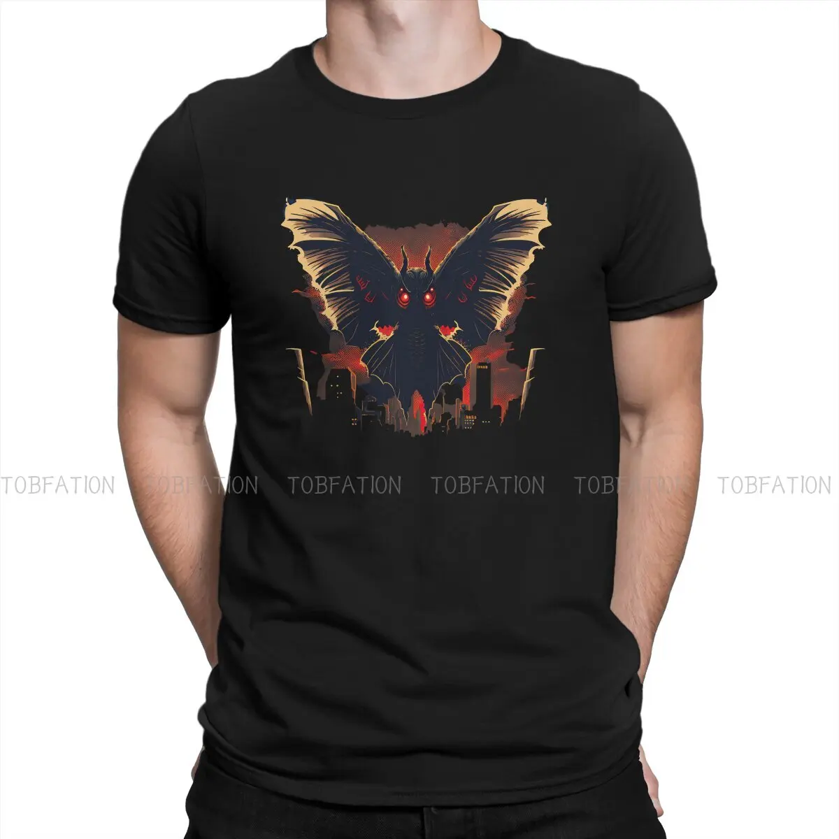 

Mothman Humanoid Creatures Pure Cotton TShirt Red Eyes Basic T Shirt Homme Men Clothes New Design Big Sale