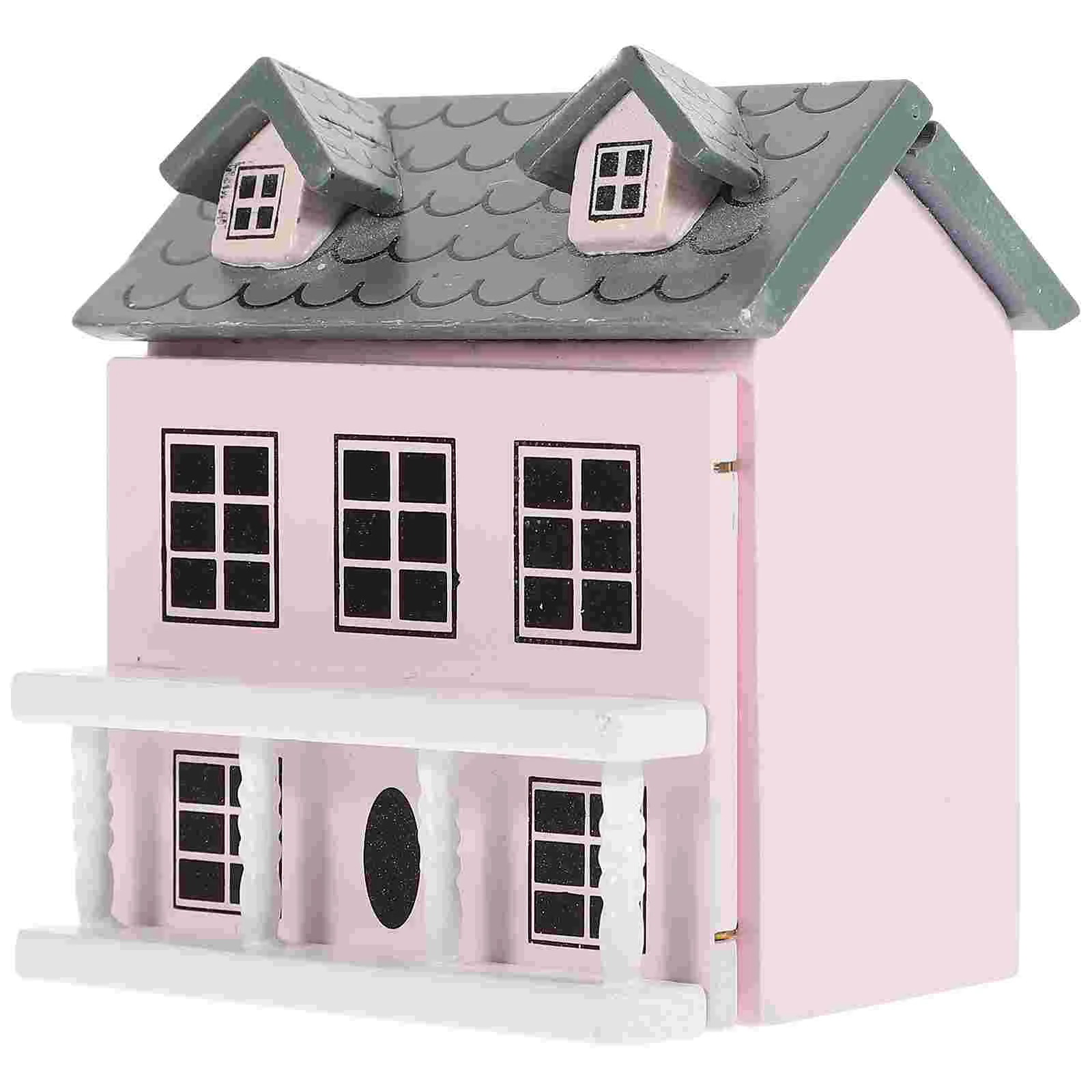 

Mini House Wood Tiny Villa Ornaments Miniature Wooden Miniatures Buildings Model