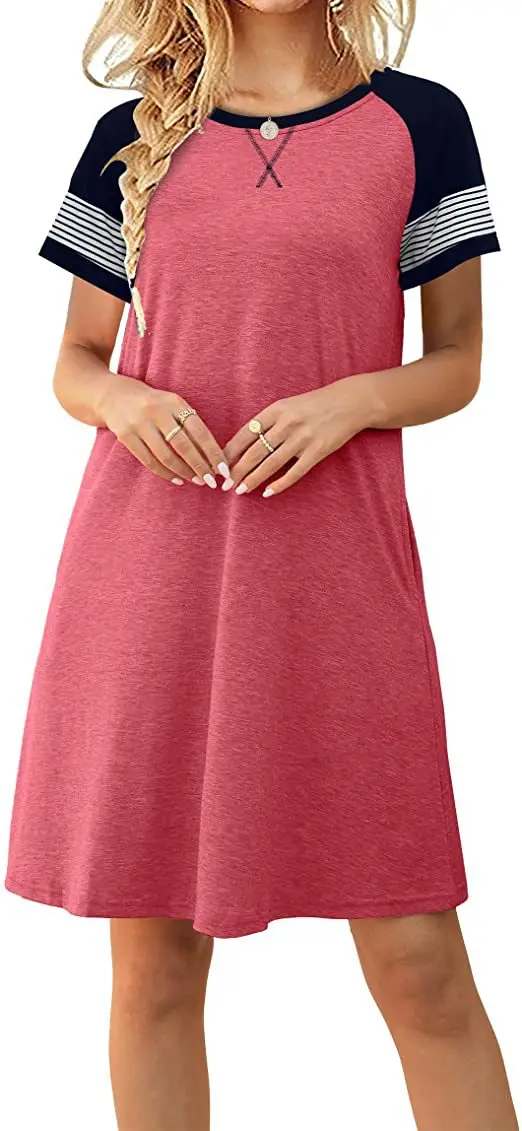 

2022 Women's Round Neck Maternity Short Sleeve Dress White