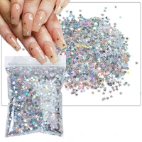 50gbag laser star nail glitter flake mix hexagon holographic nail sequins colorful chunky glitter bulk for nail art decoration