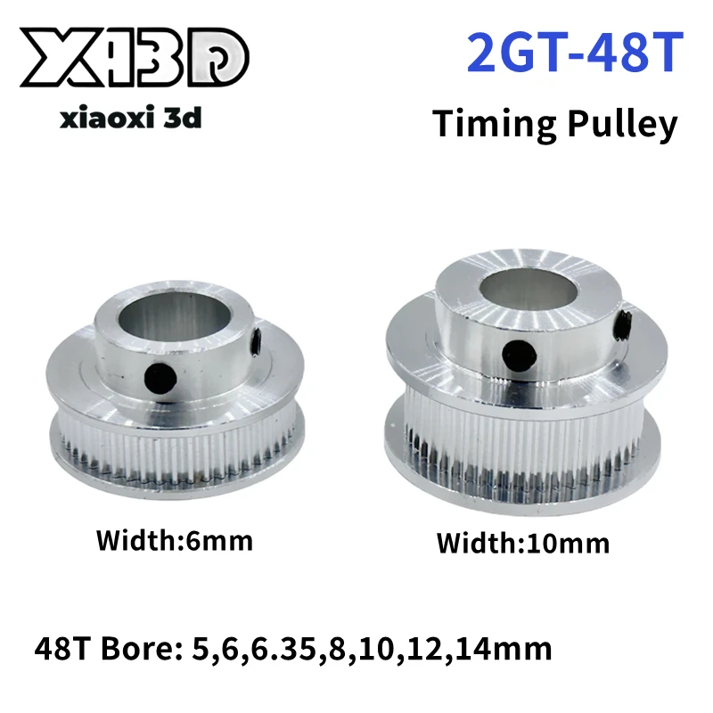 

1 шт. 2GT шкив ГРМ 48T 48 зубьев диаметр 5/6/6,35/8/10/12/14 мм 48 зубьев ширина ремня 6/10 мм GT2 шкив ремня ГРМ детали 3D-принтера