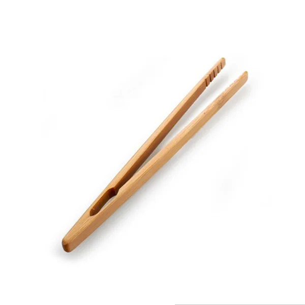 2Pcs Bamboo Wooden Toaster Bagel Bacon Sugar Ice Tea Tongs |
