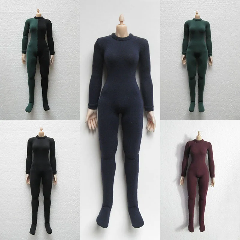 

1/6 Sexy Female Jumpsuits Tights Suit Multicolor Anti-stain Bodysuit Fit 12'' Female Action Figure Dolls Women Clothes